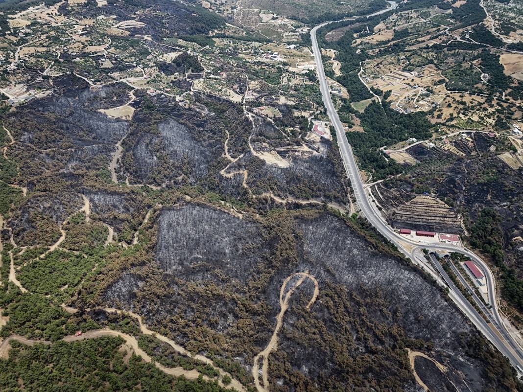 Kahreden manzara! Bornova'da yanan ormanlar dronla görüntülendi 20